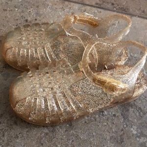Cat and Jack Jellies-Size 11/12-Sparkly Gold